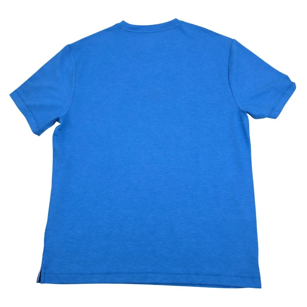 Lands End Classic Fit T-Shirt Mens Large Blue 4-Way Stretch Performance Tee